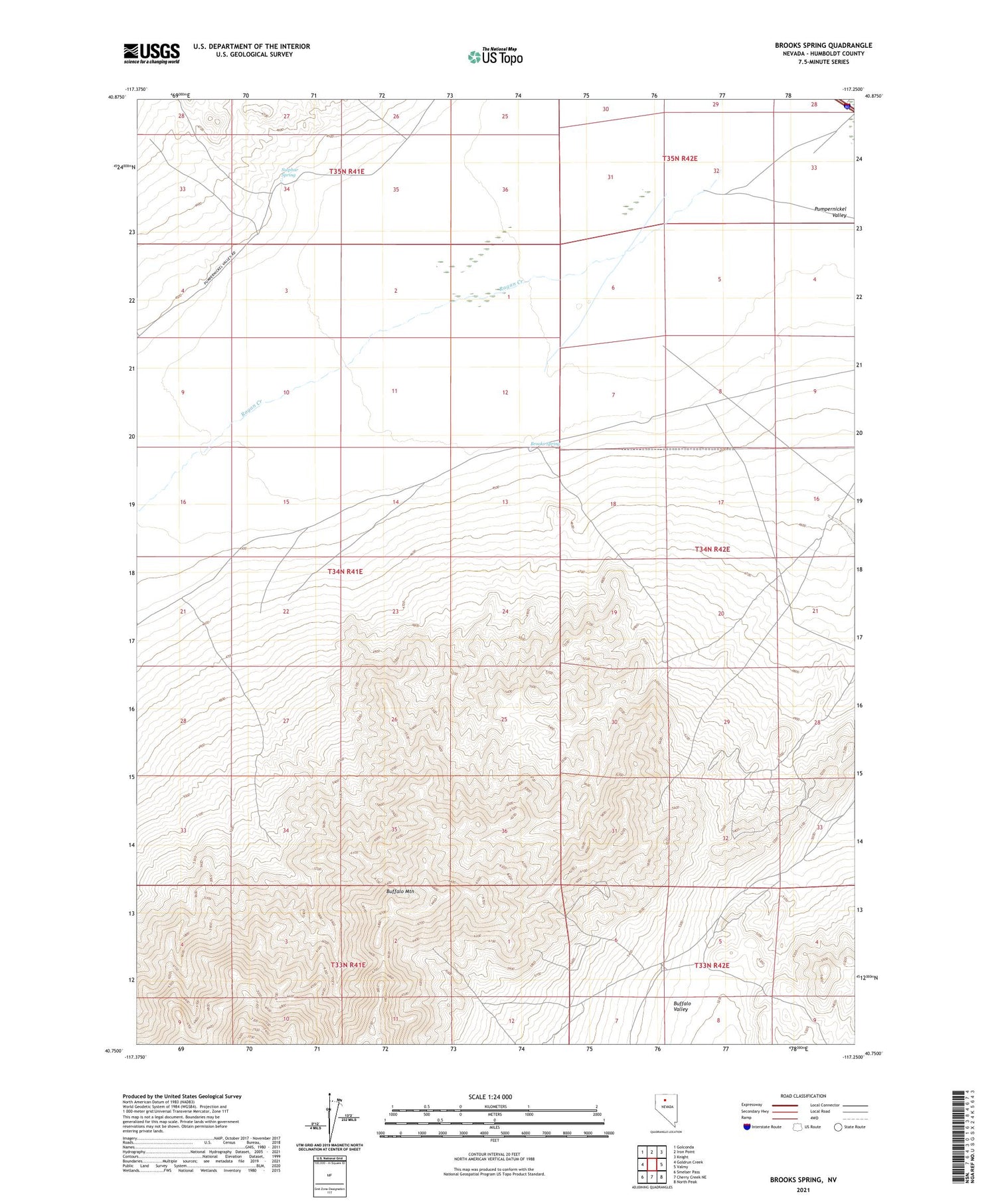 Brooks Spring Nevada US Topo Map Image