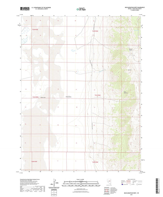 Buck Mountain West Nevada US Topo Map Image
