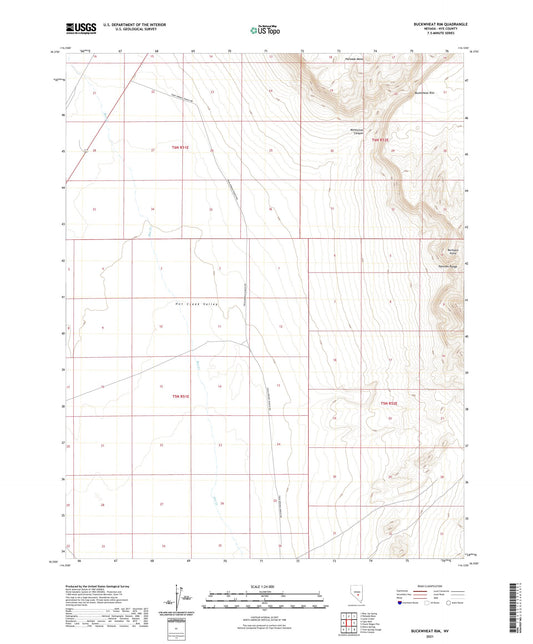 Buckwheat Rim Nevada US Topo Map Image