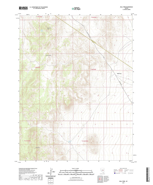 Bull Fork Nevada US Topo Map Image
