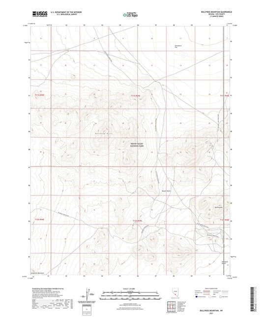 Bullfrog Mountain Nevada US Topo Map Image