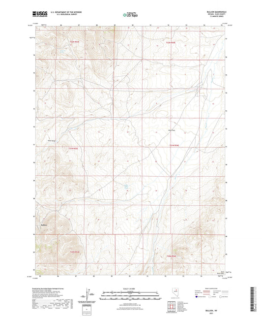 Bullion Nevada US Topo Map Image