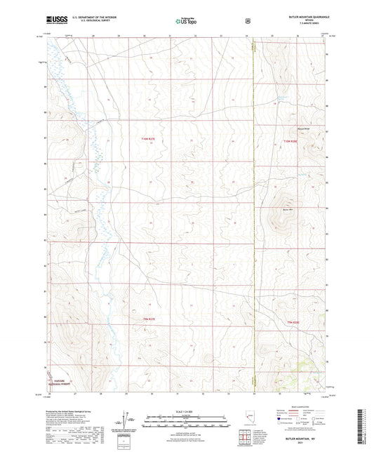 Butler Mountain Nevada US Topo Map Image