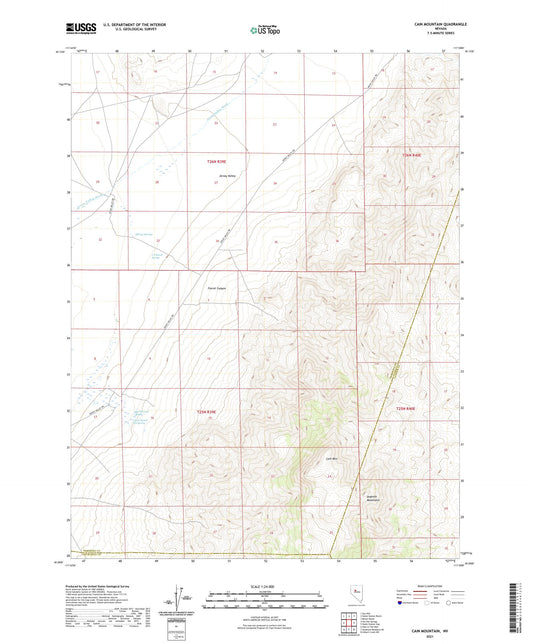 Cain Mountain Nevada US Topo Map Image