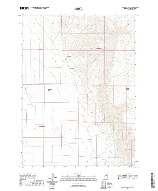 Calavera Canyon Nevada US Topo Map Image