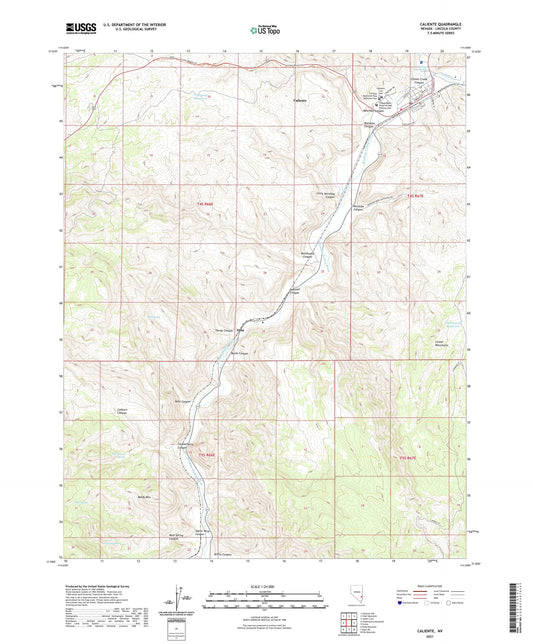 Caliente Nevada US Topo Map Image