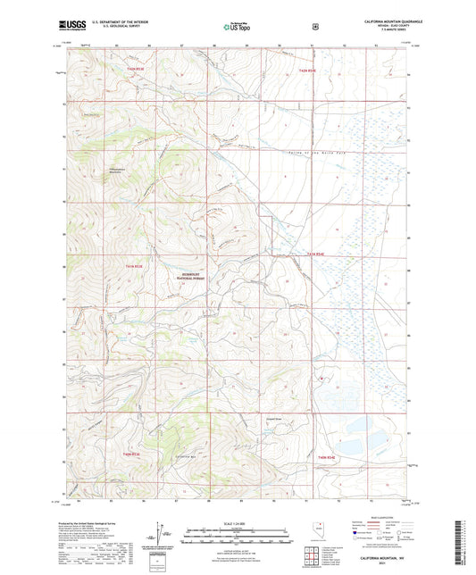California Mountain Nevada US Topo Map Image