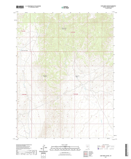 Camp Creek Canyon Nevada US Topo Map Image