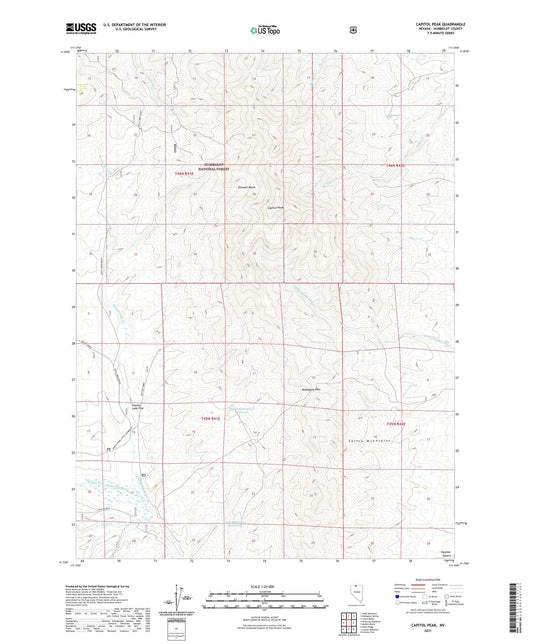 Capitol Peak Nevada US Topo Map Image
