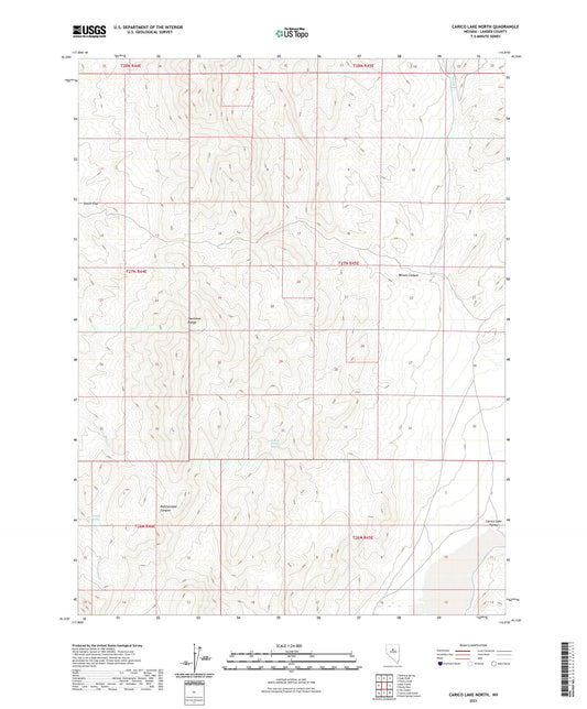 Carico Lake North Nevada US Topo Map Image