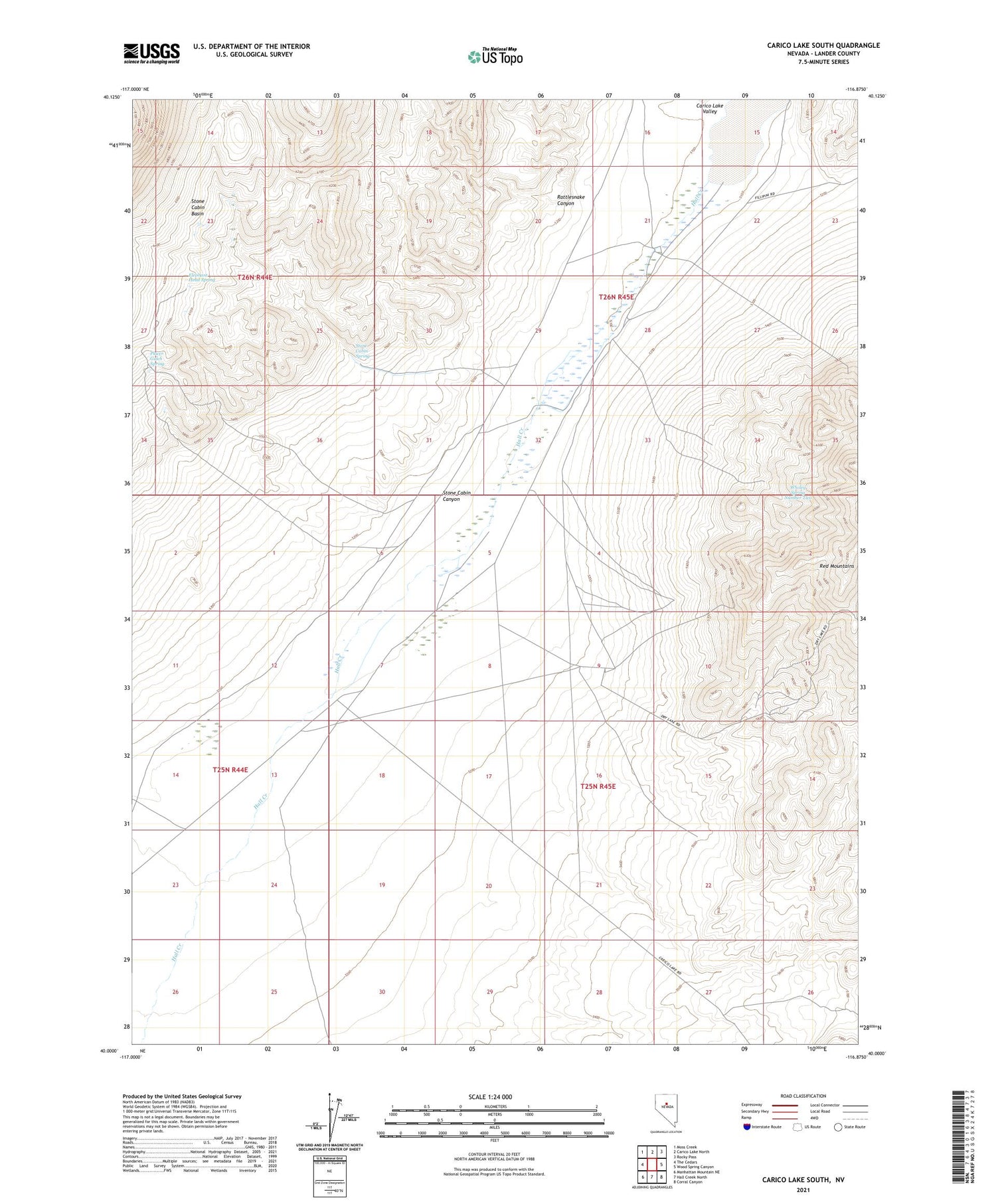 Carico Lake South Nevada US Topo Map Image