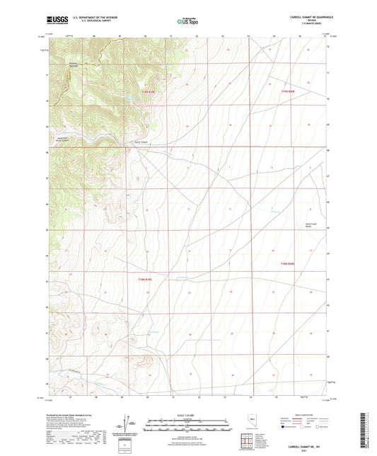 Carroll Summit NE Nevada US Topo Map Image