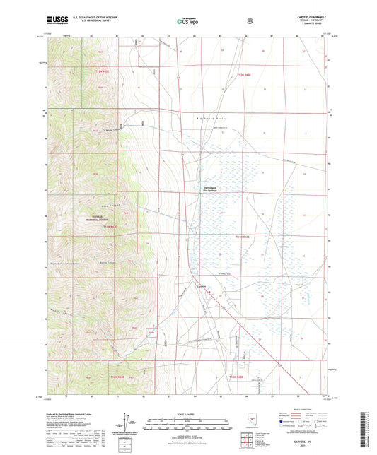 Carvers Nevada US Topo Map Image