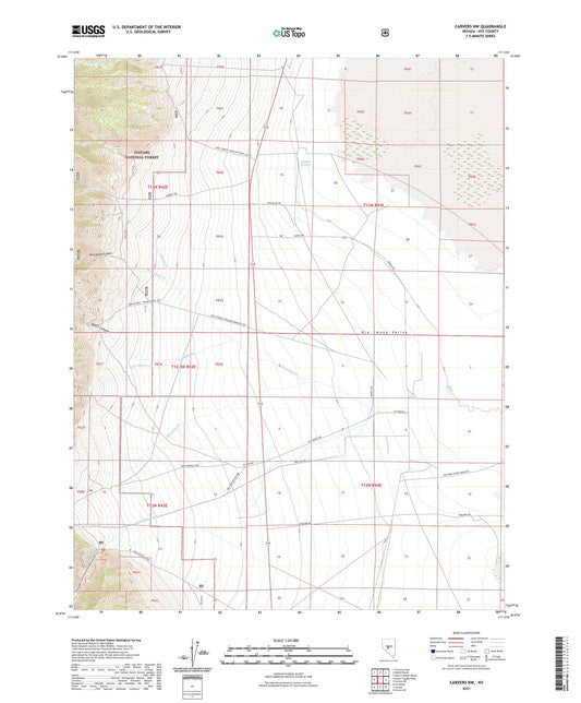 Carvers NW Nevada US Topo Map Image