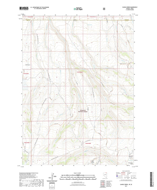 Caudle Creek Nevada US Topo Map Image