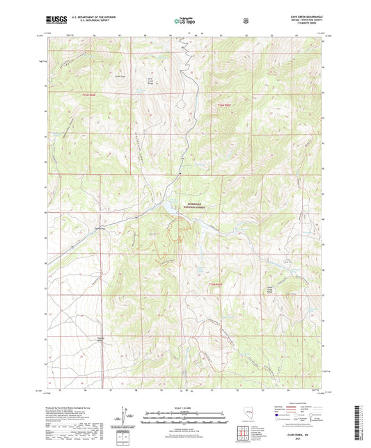 Cave Creek Nevada US Topo Map Image