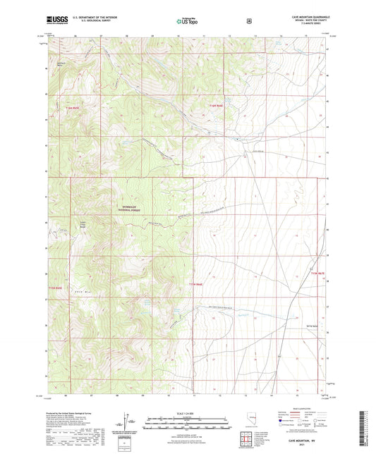 Cave Mountain Nevada US Topo Map Image