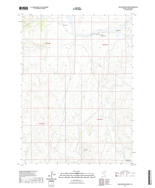 Cedar Mountain Draw Nevada US Topo Map Image
