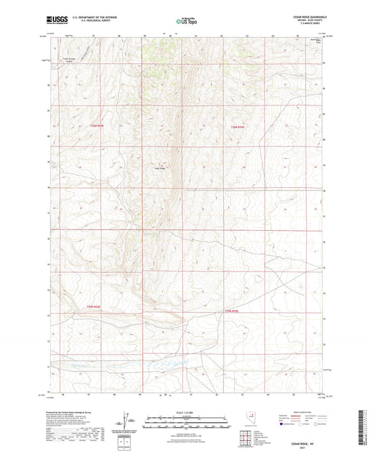 Cedar Ridge Nevada US Topo Map Image
