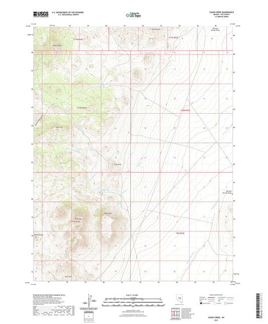 Chaos Creek Nevada US Topo Map Image