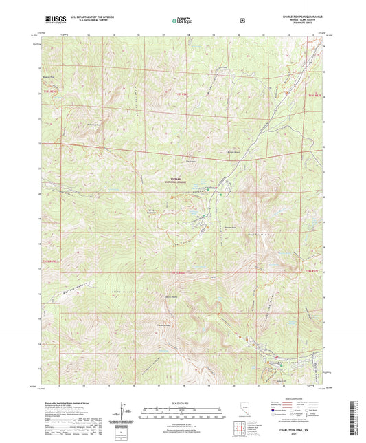Charleston Peak Nevada US Topo Map Image