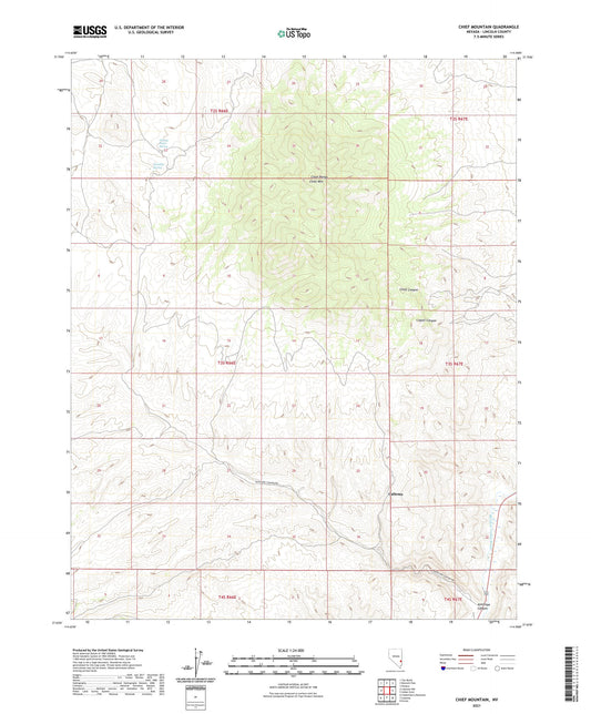 Chief Mountain Nevada US Topo Map Image