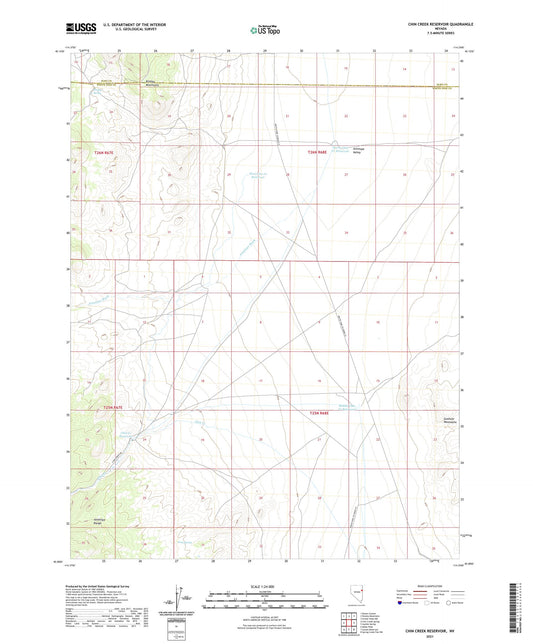 Chin Creek Reservoir Nevada US Topo Map Image