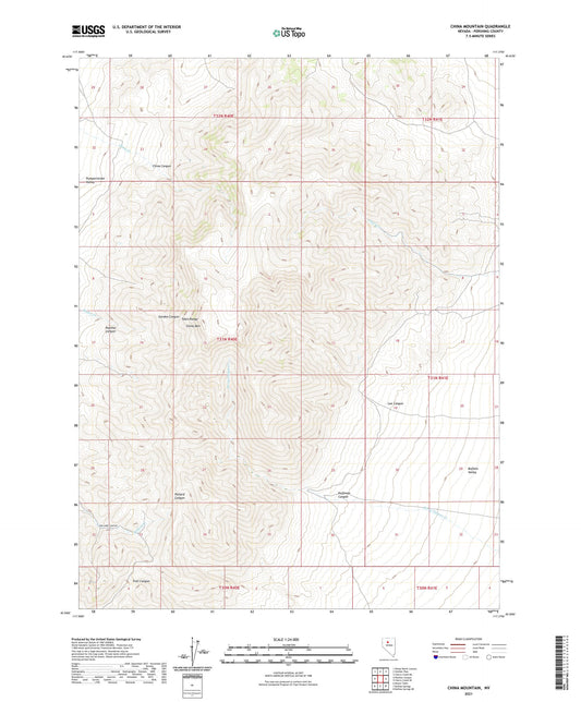 China Mountain Nevada US Topo Map Image