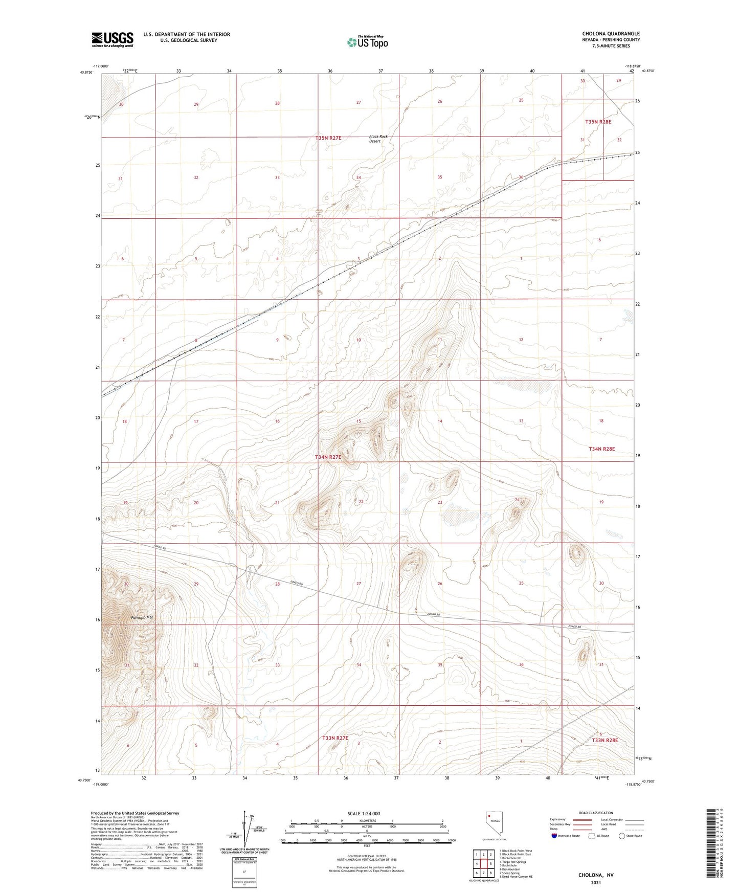Cholona Nevada US Topo Map Image