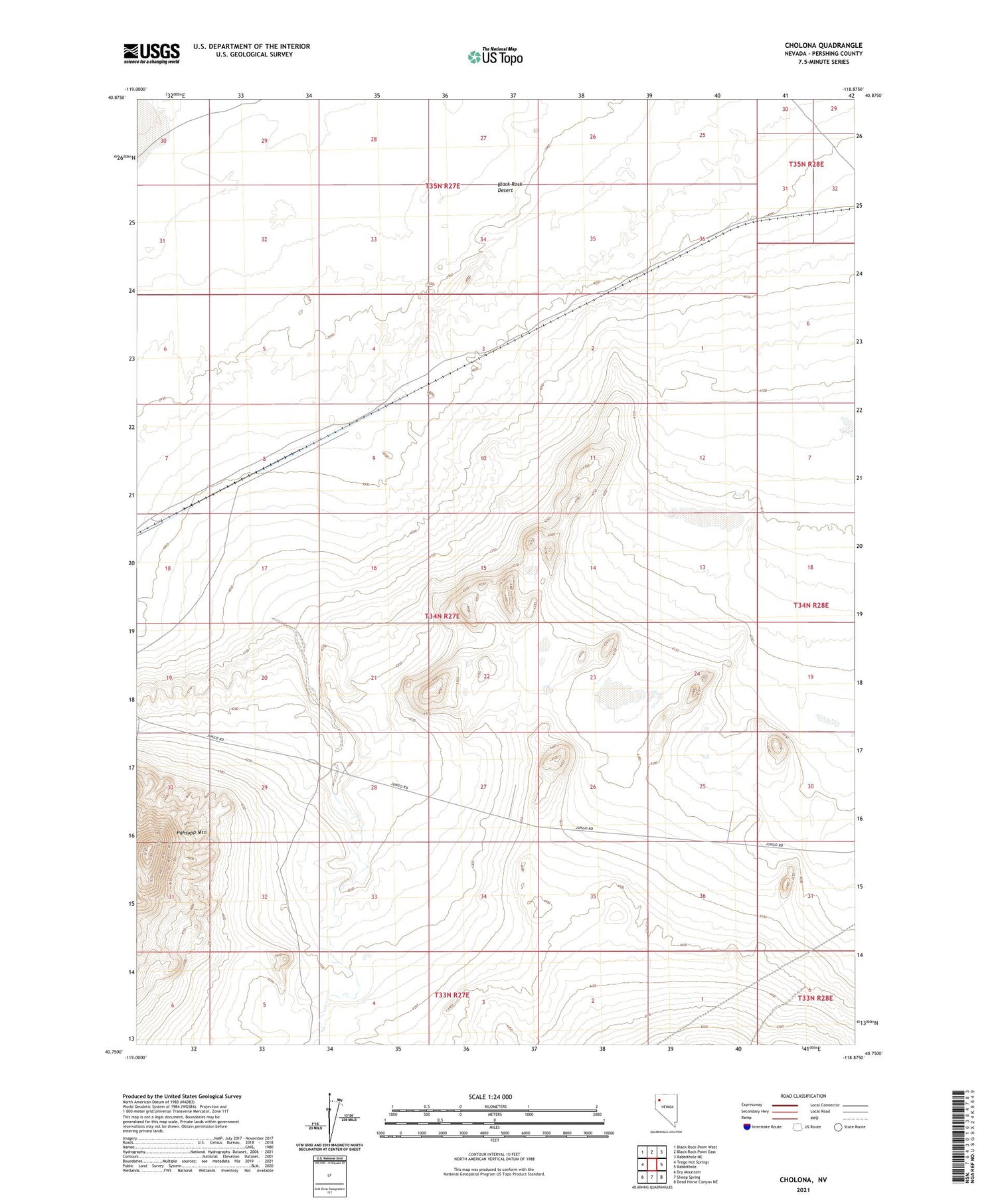 Cholona Nevada US Topo Map Image