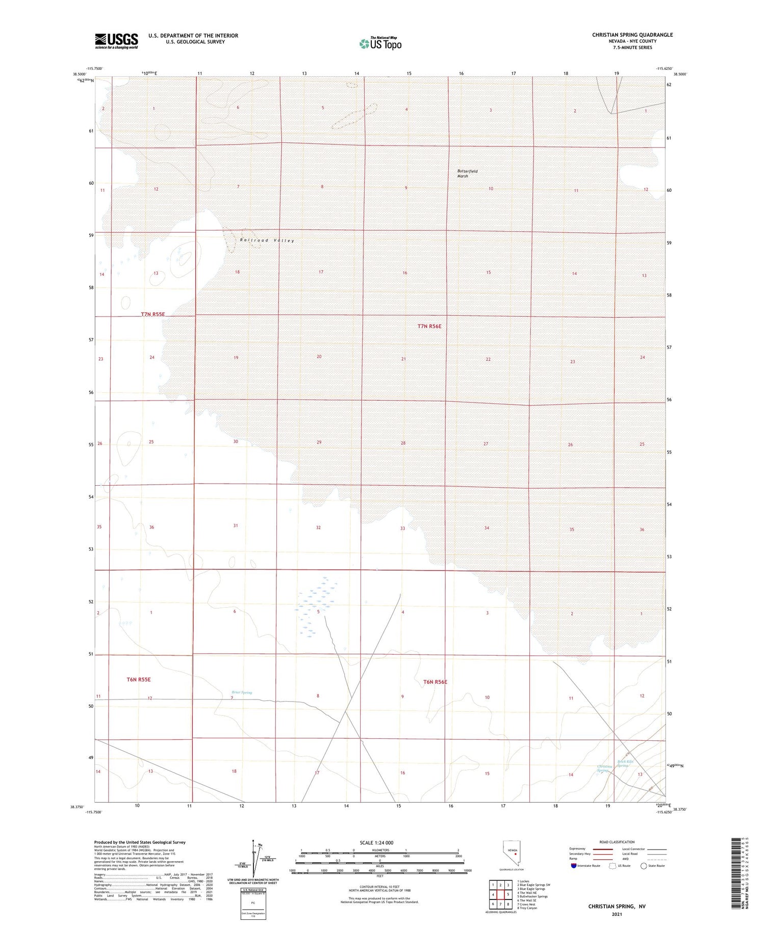 Christian Spring Nevada US Topo Map Image
