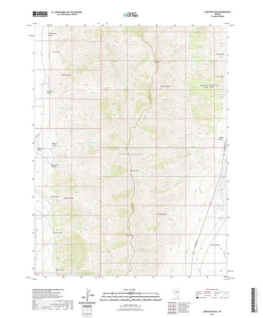 Christina Peak Nevada US Topo Map Image