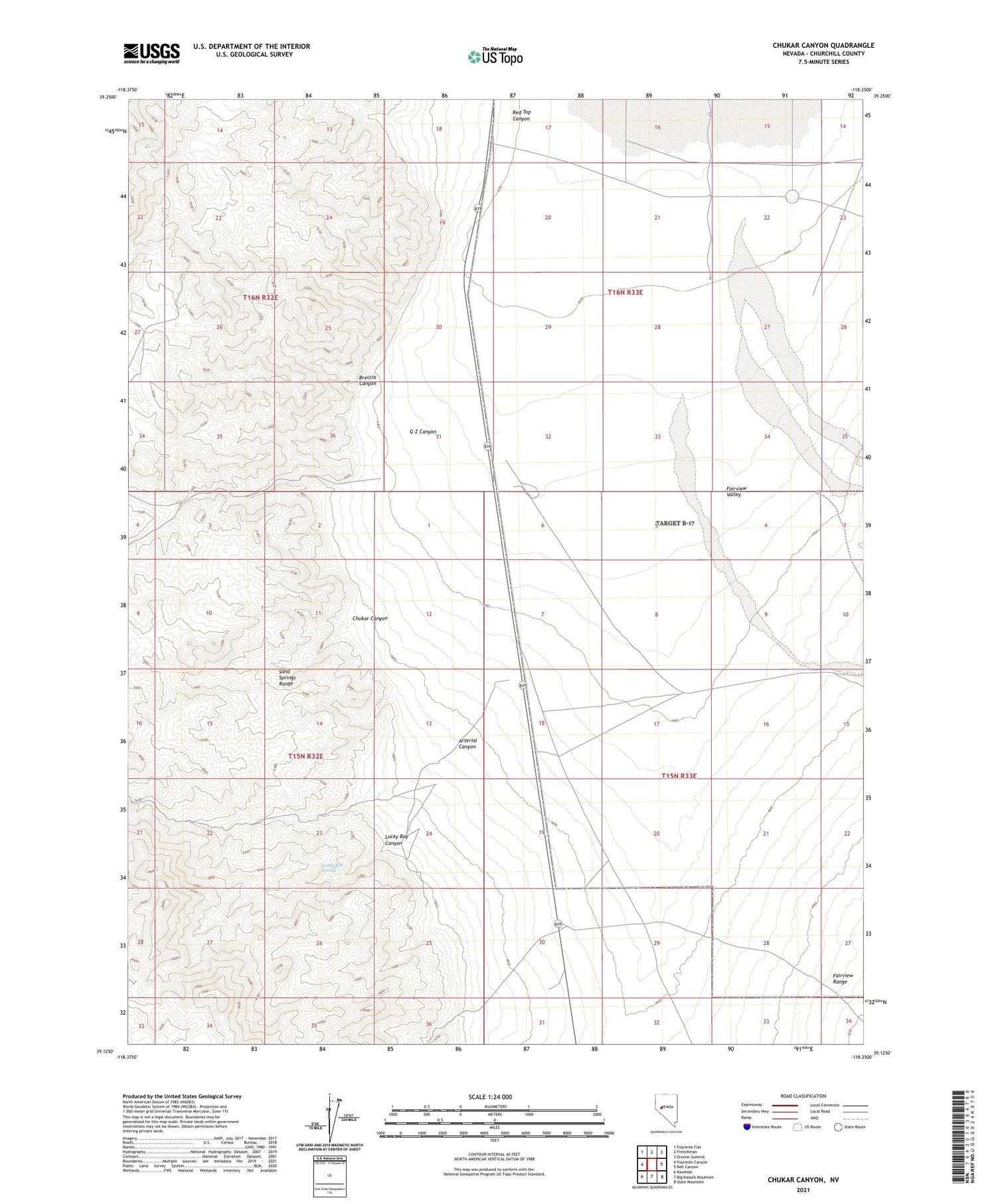 Chukar Canyon Nevada US Topo Map Image