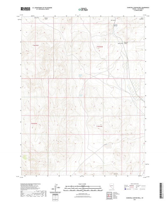Churchill Canyon Well Nevada US Topo Map Image
