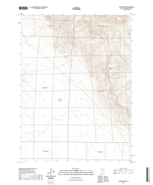 Clapper Creek Nevada US Topo Map Image