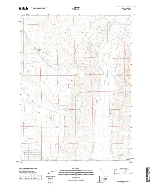 Coal Mine Canyon SE Nevada US Topo Map Image
