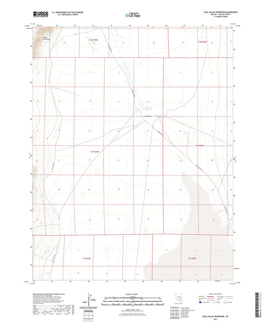 Coal Valley Reservoir Nevada US Topo Map Image