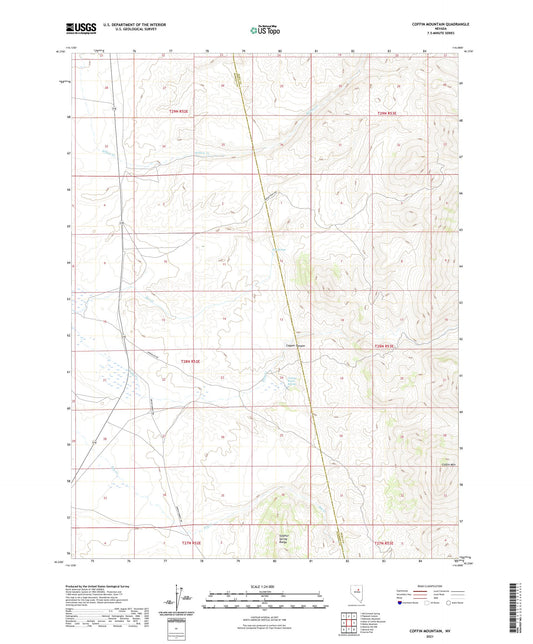 Coffin Mountain Nevada US Topo Map Image