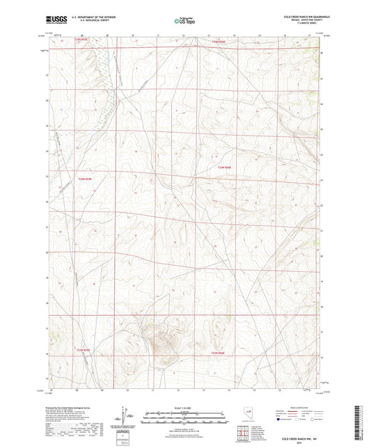 Cold Creek Ranch NW Nevada US Topo Map Image