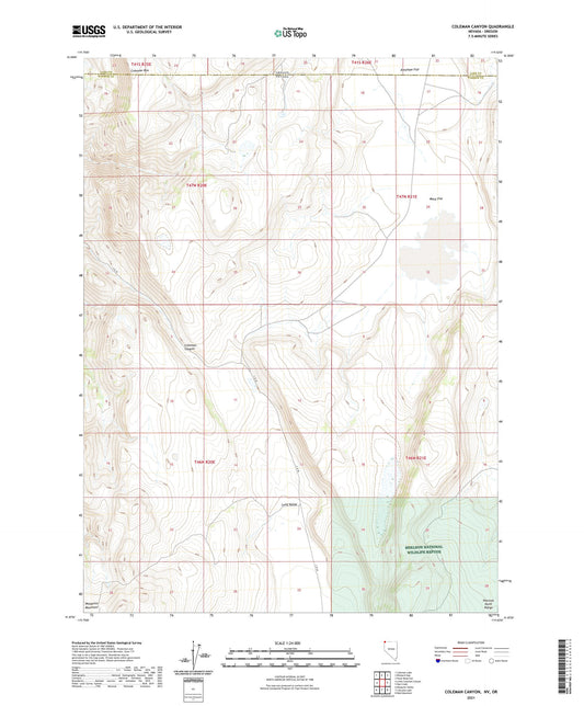 Coleman Canyon Nevada US Topo Map Image