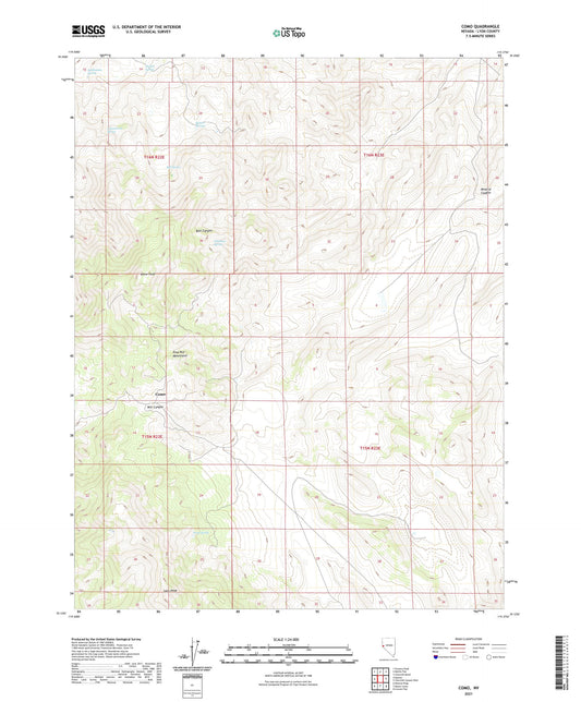 Como Nevada US Topo Map Image