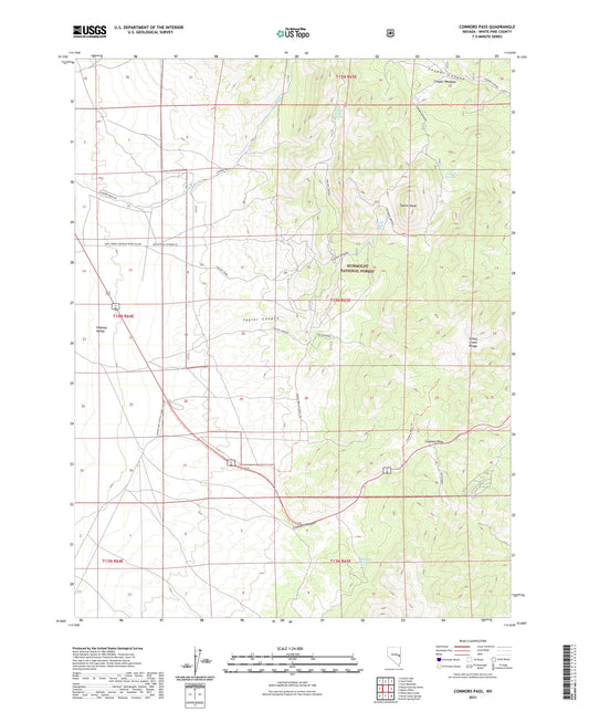 Connors Pass Nevada US Topo Map Image