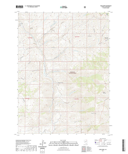 Coon Creek Nevada US Topo Map Image