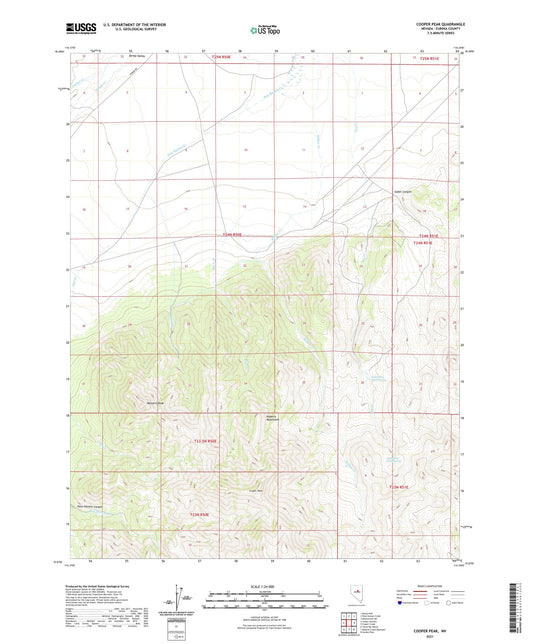 Cooper Peak Nevada US Topo Map Image