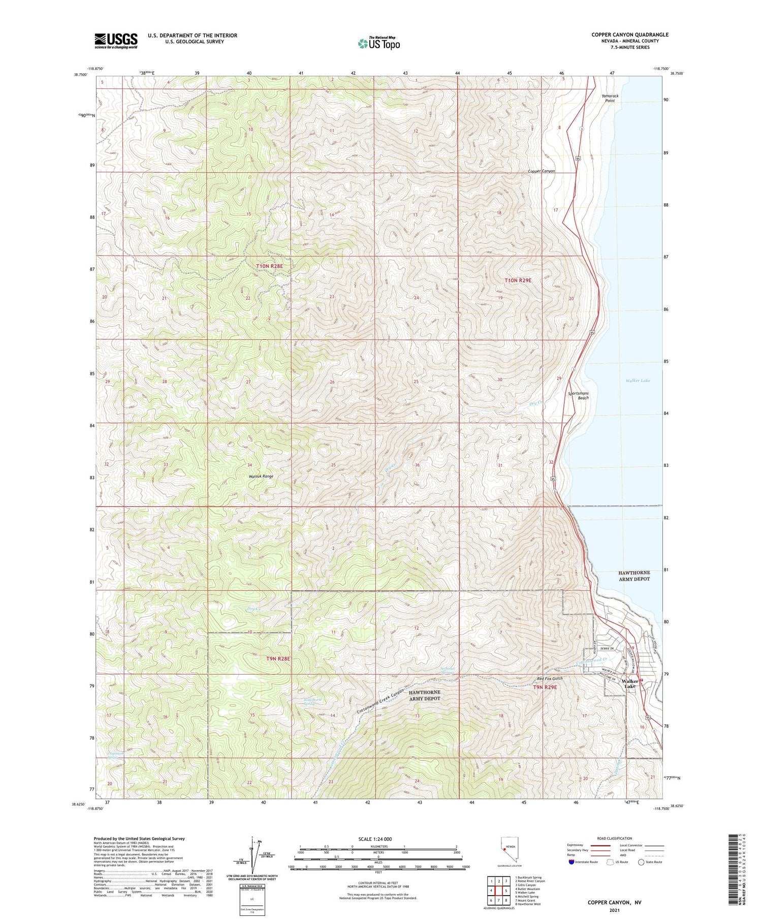 Copper Canyon Nevada US Topo Map Image