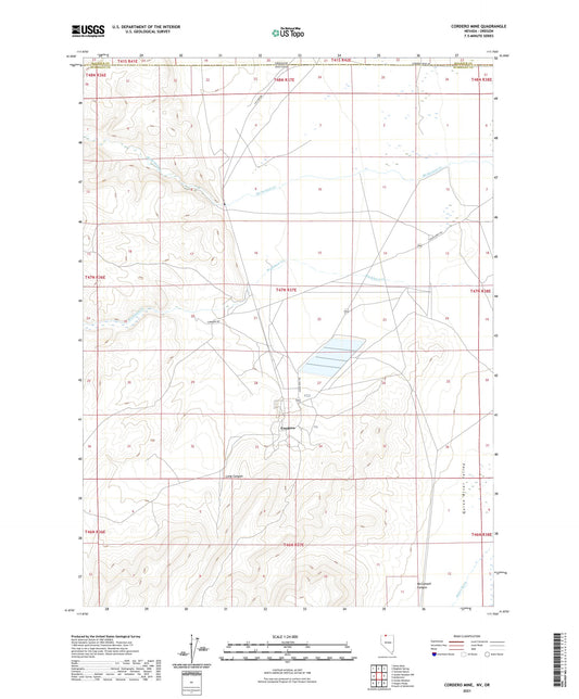 Cordero Mine Nevada US Topo Map Image
