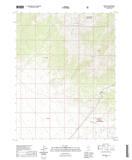 Corey Peak Nevada US Topo Map Image