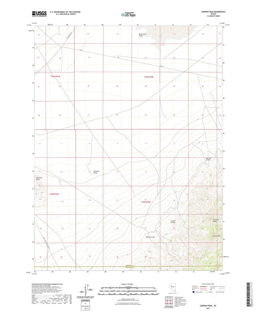 Cornish Peak Nevada US Topo Map Image