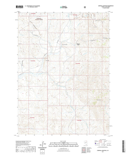 Cornwall Mountain Nevada US Topo Map Image