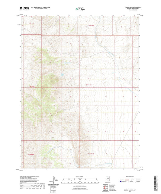 Corral Canyon Nevada US Topo Map Image